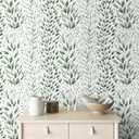 Safiyya Peel and Stick Wallpaper Dark Green Leaf Contact Paper 197" x 17.3" Modern Wall Paper Self Adhesive Removable Wallpaper for Bedroom Bathroom Vinyl Rolls