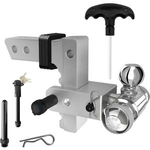 Adjustable Trailer Hitch for 2.5" Receiver-3 x Ball Hitch Tow Hitches with 6-Inch Drop/Rise-Aluminum Tow Hitch Trailer Hitch Ball Fits for Truck (18,500 LBS GTW)