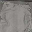 Floerns Women's Glitter Sleeveless Ruched Party Clubwear Bodycon Mini Dress (Medium, White Pure)