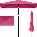 AreShark 6.5' x 10' Rectangular Patio Umbrellas for Outdoor, Outdoor Table Umbrella, Large Outdoor Patio Umbrellas with 6 Sturdy Ribs for Pool, Garden, Deck & Market (Rose Pink)