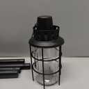 TIKI Outdoor Glass Lantern Torch  Weather-Resistant Decorative Torch for Patio, Garden & Backyard with 4-Piece Adjustable Height Pole, Fiberglass Wick & Snuffer, Black