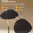 TIJN Retro Oversized Avaitor Polarized Sunglasses for Women Men, Vintage Shades Classic Metal Sun Glasses, Vega