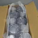 LIYH 100 Pcs 16 oz Silver Plastic Cups - Clear Plastic Tumblers with Silver Rim Big Size Fancy Disposable Clear Cups for Party & Wedding