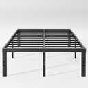 18 Inch High Queen Bed Frame No Box Spring Needed, Heavy Duty Metal Platform Bed Frame Queen Size for Heavy People, Easy Assembly, Noise Free, Black