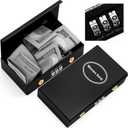 1 Pack Combination Lock Metal Box for Gamblers Pocket Safe Coded Casino Winner Bank Cash Drop Box Portable Casino Money Boxes for Cash Saving Go Home Money Gifts, 4.3 x 2.36"(Black)