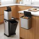 HOLDN’ STORAGE 32L Triple-Compartment Trash & Recycling Bin for Kitchen