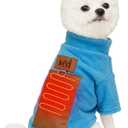 MYI Winter Heated Dog Electric Warm Coat Clothes for Small Medium Large Dogs Outside/Inside Cold Weather Jacket pet Vest Blue L(NOT Included Batteries) (Large(Back length 11.8 Inch))