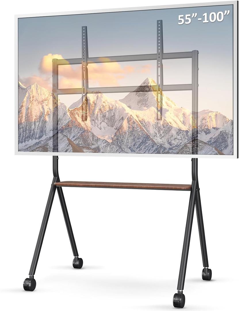 Smart Board Stand for 55-100 Inch Interactive Whiteboard, Holds Up to 265lbs, Height Adjustable Interactive Whiteboard Stand with Lockable Wheels for Office/Classroom/Home