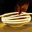 196inch Silicone LED Diffuser Channel, Flexible Waterproof Neon Rope Strip Light Tube Silicone Cover for 6mm Led Strip Lights for Living Room, Kitchen, Wall and Other Decoration (10 x 10mm)