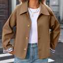 TITOMD Womens Cropped Trench Coat Spring Fashion 2026 Winter Jackets Lightweight Outfit Single Breasted Trendy Outwear (Dark Khaki, XL)