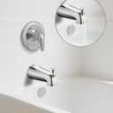 All Metal Bathtub Spout with Diverter, 5.3 Inch Tub Spout, Fits 1/2" Copper Slip-On and 1/2" or 3/4" IPS Threaded Pipes, Easy Lift to Switch, Leak-Free, Easy DIY Installation, Chrome