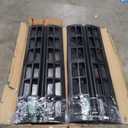 Pyle 8 ft. Rubber Curb Ramp Set, Pack of 2 Heavy Duty Non-Slip Threshold Ramps for Driveways, Garages, Sidewalks, Wheelchairs and Vehicle Access, Green Reflective Strips, 48.0x 16.0 x 2.6 Inch