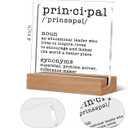 Principal Gifts, Principal Definition Acrylic Plaque Sign for Office Desk Tabletop Decor, Gifts for Principals Female Women Men, 4x4 Inch