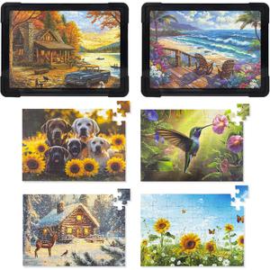 6 PCS 48 Large Piece Puzzles for Seniors, Adults with Dementiam Activities for Seniors, Alzheimer's Products Activities for Elderly Adults Puzzle, Gift for Patients in Nursing Home with 2 Photo Frames