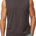 Men's Cotton Blend Workout Muscle Tank Top (Brown, XL)