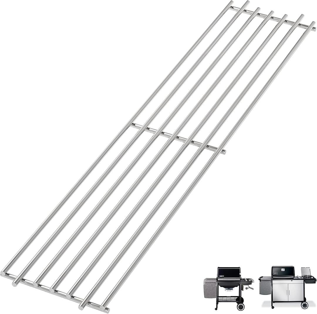 7513 Grill Warming Rack for Weber Genesis 1000-5500, 80633 Raised Grill Rack for Weber Spirit 700 Platinum C Grill Rack, Genesis Silver/Gold C & B,Stainless Steel 24.9"x4.7"