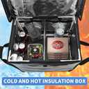 Nesthao Insulated Food Delivery Bag for Delivery,Magnetic Catering Delivery Box with Support Frame/Cup Holders/Drink Carriers,Great for Catering,Restaurants,Delivery Drivers-XXL Fit 14'' Pizza box