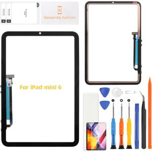 A-MIND Touch Screen Digitizer Replacement for iPad mini 6 8.3" 2021 A2567 A2568 A2569 Glass Touch Panel (LCD Not Included) with LCD Adhesive Strips Tempered Glass Protector Repair Tools