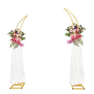 Large Metal Balloon Arch Backdrop Stand, Set of 2 Moon Curved Wedding Arch Frame Flower Arch for Ceremony Birthday Anniversary Bridal Baby Shower Floral Decorations (6.2ft,6.9ft)
