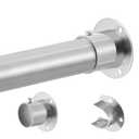 Closet Rod, 17 to 87 Inch Stainless Steel Adjustable Closet Rod,1.3 Inch Diameter Heavy Duty Closet Rods for Hanging Clothes,Silver Closet Poles for Wardrobes