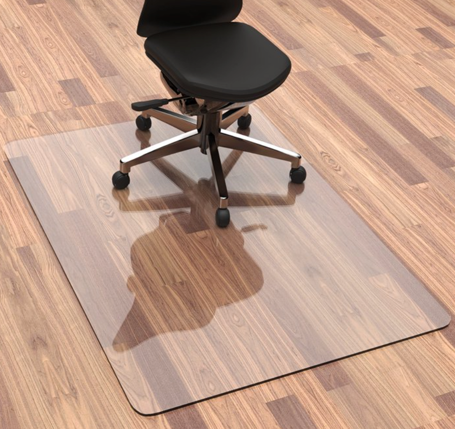 Chair Mat for Hardwood Floor,90x46.5 - Heavy Duty Office Mats, Plastic Chair Mat for Hard Floors, Computer Desk Chair Floor Mat 
