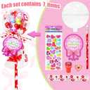 28 Pack Valentines Gifts for Kids - Giant Lollipop-Shaped Class Stationery Set with Cards, Bulk Valentines Classroom Gifts for School Exchange Prizes