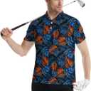 Golf Polo Shirts for Men Athletic Golf Polos Short Sleeve Performance Golf Shirts (L)