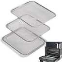 Uncoated Stainless Steel Cooking Tray Compatible with Instant Pot Vortex 10QT Only - PFAS & Teflon-Free - Dishwasher Replacement Racks, 10.2"x8.97" 3-Pack Mesh for 360 Airflow & Crisping (Silver)