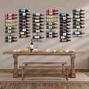 Sorbus Wall Mount Wine Rack Holds 9 Bottles Black Metal Wine Bottle Holder for Wall, Modern Wine Rack for Home Bar, Kitchen, 1 Pack