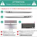 Mektron for MacBook Air 13 Case A1466 A1369, [Heavy Duty] [Dual Layer] Hard Case Cover with TPU PC Bumper for MacBook Air 13.3-inch (2010-2017) w/Keyboard Cover Screen Protector, Avocado Green