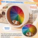 Geelin 9 Inch Hamster Wooden Silent Wheel, Rainbow Printed Small Animal Exercise Wheel, Quiet Spinner Hamster Running Wheels Prevent Depression Toys for Hamsters, Gerbils, Mice and Other Small Pets