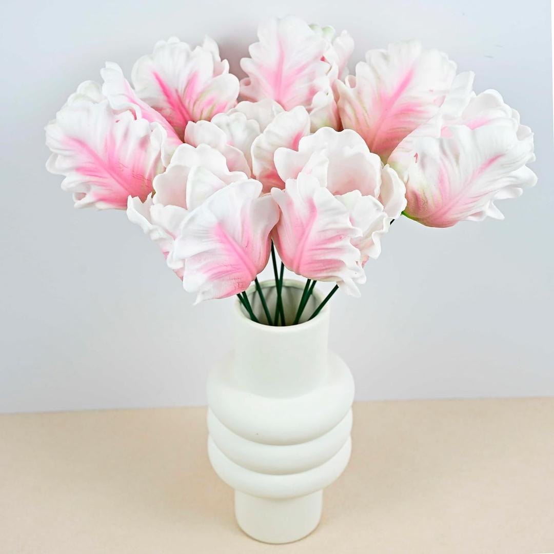 Birthday Gifts for Women 8pcs Light Pink Flowers PU Real Touch Flowers Womens Gifts for Christmas Artificial Flowers for DIY Birthday Gifts Wedding Gifts Home Decor Table Centerpiece (512)