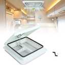 14" RV Roof Vent for Camper Trailer Universal White Lid Roof Vent with White lid Inner for Garnish Ring