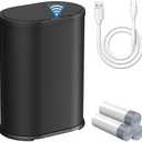KUK Stainless Steel Bathroom Trash Can Automatic Touchless with Removable Inner Bucket, Waterproof, 1.6 Gallon Smart Trash Can with Lid for Bathroom Bedroom, Office - Black
