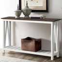 ChooChoo Farmhouse Console Table, Rustic Vintage Narrow Sofa Table for Entryway, Living Room, Hallway, 47 White, 11.8"D x 47.2"W x 31.5"H
