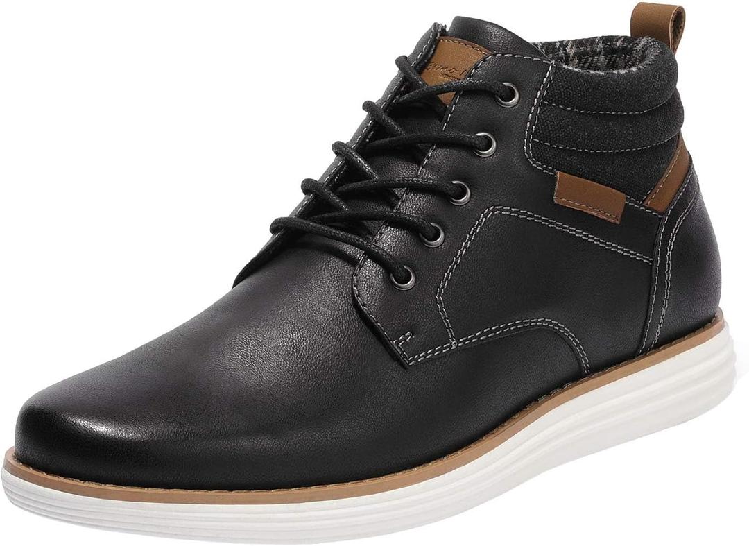 Bruno Marc Men's Mid Top Chukka Sneaker Lace Up Dress Boot (11, Black)