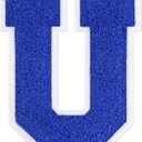 3 x 6-1/2" Varsity Letter Patches Blue Iron On Letters | Letterman Jacket Patches Chenille Large Iron On Letters For Clothing Jacket/Hoodie/Varsity U