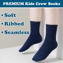 Boys Girls Crew Socks Seamless Ankle Socks Kids Cotton Athletic Sock Youth School Uniform Sock 3/5 Pairs (S)
