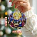 2 x Nativity Scene Ornament: Christmas Ornaments, Religious Christmas Decorations for Tree, Catholic Ornament & Christian Holiday Decor | Religious Gifts, Christian Gifts - Design B