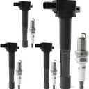Set of 4 Ignition Coil Packs & Iridium Spark Plugs Compatible with 2.0L 2.4L 2002-2011 Honda Civic Si Accord CRV Element S2000, 2002-2006 Acura RSX Replace UF311 & 9807B-561BW