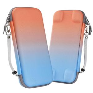 WD&CD Carrying Case Compatible with Nintendo Switch 2 2025 Blue and orange gradient, Portable Travel Game Bag, Hard Shell Portable Case with 10 Game Card Slots