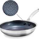 Blue Diamond Hybrid Nonstick Stainless Steel 8 Frying Pan, PFAS-Free Ceramic Skillet, Diamond Bond Powerful Searing, Egg & Omelet Pan, Dishwasher Safe, Stay-Cool Handle, Induction Ready, All Cooktops