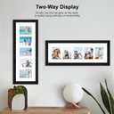 Hongkee 8x24 Picture Frame 2 Pack, Rustic Black Wood Frame with Tempered Glass, Display Pictures Multiple Five 4x6 With Mat or 8 x 24 Without Mat - Horizontal or Vertical Wall Mounting, 8x24 in matted to 5-4x6
