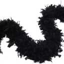 Fukang Feather Turkey Chandelle Feather Boa 72'' 100 Gram (Black)