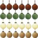 24 Pcs Velvet Christmas Balls Bulk Shatterproof Plastic Christmas Tree Decorations for Decorative Hanging Baubles (24, Brown Green Beige Khaki, 2.36Inch)