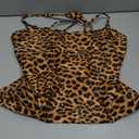 Narecte Sexy One Piece Bathing Suit for Women Tummy Control High Cut One Piece Swimsuit Womens Leopard M