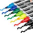Glass Board Markers Erasable, Neon Dry Erase Markers for Whiteboard, Glass Board, Calendar, Chalkboard, Large Volume, 8 Pack Bullet Tip Whiteboard Markers for School, Home, Office