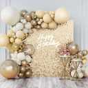 Shimmer Wall Backdrop Champagne Gold Square Sequin Wall Panel Backdrop Decor for Wedding, Anniversary, Birthday, Party, 24 Panels