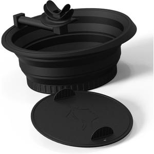 Face Ice Bath Bowl with Breathing Tube - Silicone Ice Bowl for Face Cold Plunge Tub, Portable Face Tub for Ice Bath, Skin Tightening and Depuffing Skincare Tool (Black)
