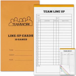Softball/Baseball Lineup Cards,Team Sports Roster,60/180 Sets,16 Player Baseball Sheets,4 Part Carbonless,4.5 x 8in